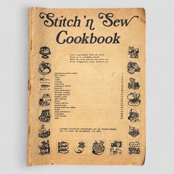 Vintage Stitch' N Sew Cookbook Tower Press 1975 Magazine Americana 70s - Picture 1 of 4